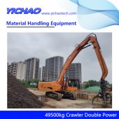 China 49500kg Crawler Electrical Diesel Engine Dual Power Material Handling Equipment Manufacturer for Wood and Steel Grabbing