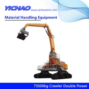 China 73500kg Crawler Electrical Diesel Engine Dual Power Material Handling Equipment Manufacturer for Wood and Steel Grabbing