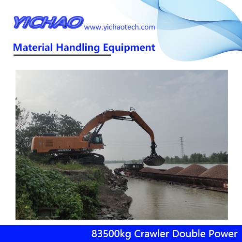 China 83500kg Crawler Electrical Diesel Engine Dual Power Material Handling Equipment Manufacturer for Wood and Steel Grabbing
