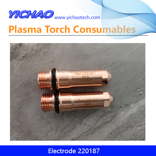 Replacement Electrode 220187 Plasma Cutting Torch Consumables With Mild Steel 80A For HPR130,260