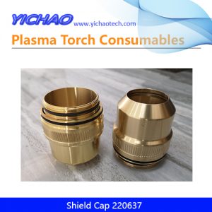 Aftermarket Beveled Shield Cap 220637 Replacement Retainer Hypertherm Mild Steel HPR400XD 200-400A Plasma Cutting Torch Consumables Supplier