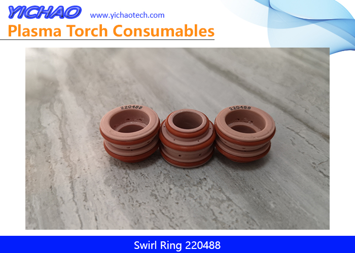 Aftermarket Swirl Ring 220488 Gas Diffuser Replacement Hypertherm Mild Steel HSD130 130A Plasma Cutting Torch Consumables Supplier