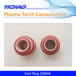 Aftermarket O2 Swirl Ring 220834 Replacement Gas Diffuser Hypertherm Hypro2000/Maxpro200/HT2000 200A Plasma Cutting Torch Consumables Supplier