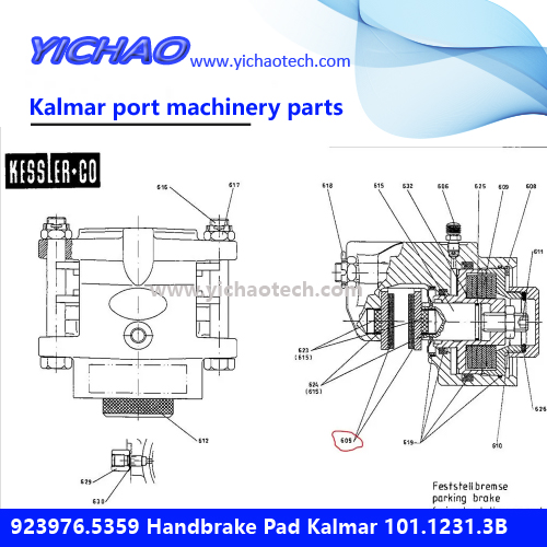 Kalmar 923976.5359 Handbrake Pad for Reach Stacker Spare Parts 101.1231.3B