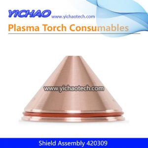 Aftermarket Shield Assembly 420309 Replacement Hypertherm XPR 60-80A Non-Ferrous Metals Plasma Cutting Torch Consumables Supplier