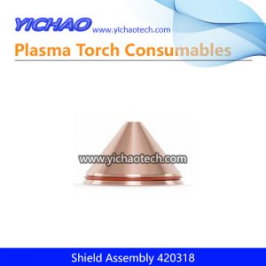 Aftermarket Shield Assembly 420318 Replacement Hypertherm XPR 130A Non-Ferrous Metals Plasma Cutting Torch Consumables Supplier