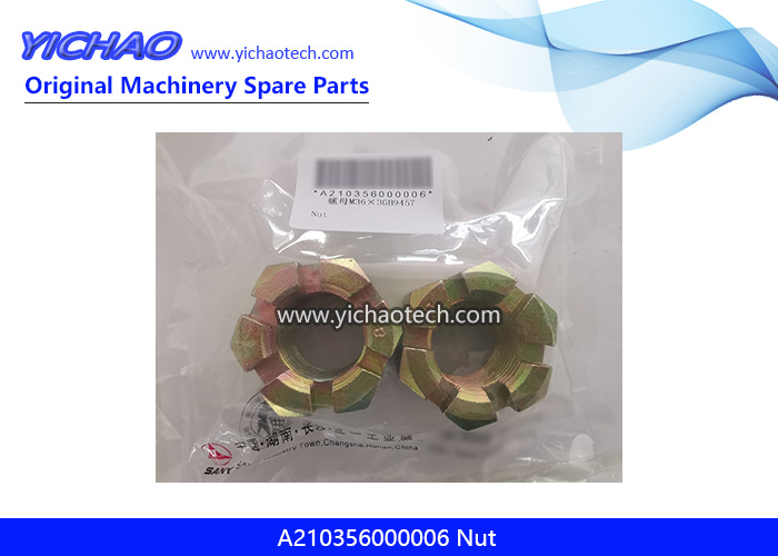 A210356000006 Nut,Oil Tube Seat for Sany Empty Container Handler Parts