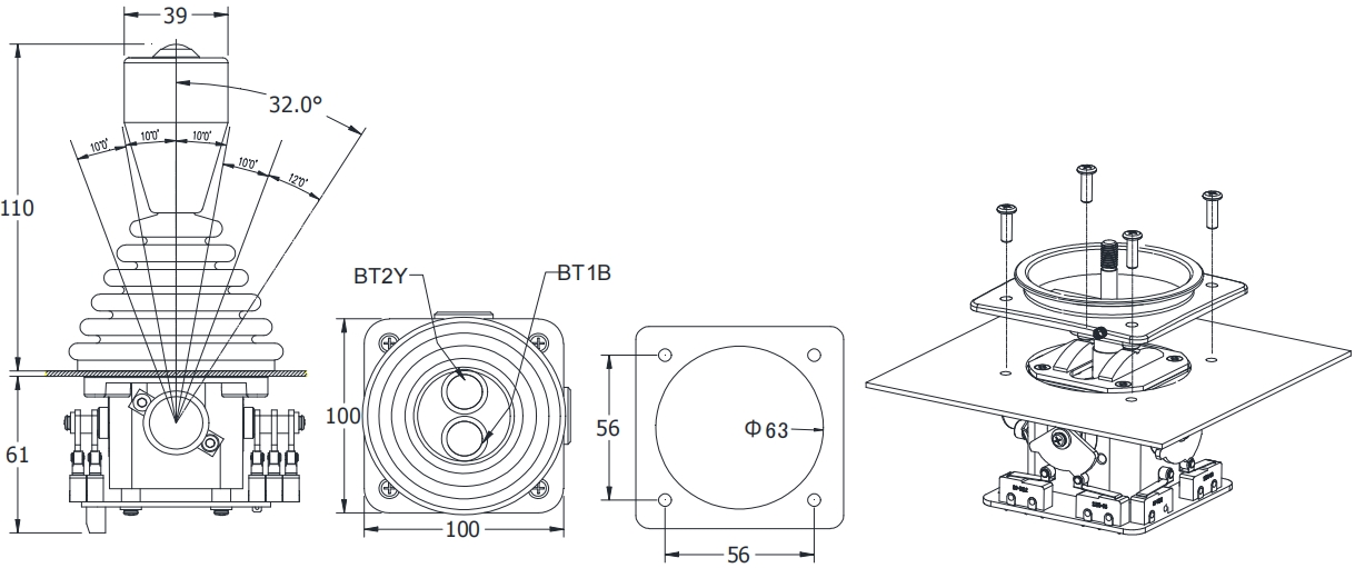 YJYC100-T-2-HV1-HD80-BT2 Installation Diagram