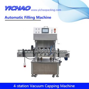 Fully Automatic 4-station Capper Vacuum Bottle Sealing Screw Capping Machine