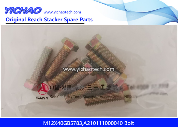 Sany M12X40GB5783,A210111000040 Bolt for Container Reach Stacker Spare Parts