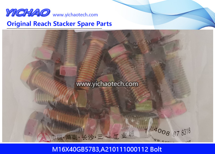 Sany M16X40GB5783,A210111000112 Bolt for Container Reach Stacker Spare Parts