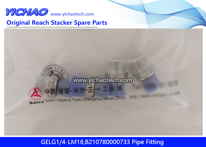 Sany GELG1/4-LM16,B210780000733 Pipe Fitting for Container Reach Stacker Spare Parts