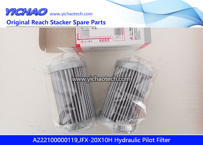 Sany A222100000119,JFX-20X10H Hydraulic Pilot Filter for Container Reach Stacker Spare Parts
