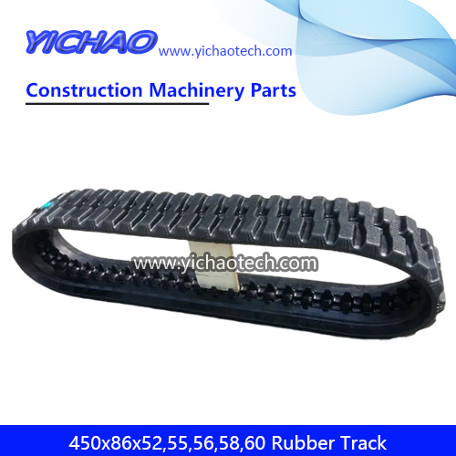 High Performance 450x86x52,450x86x55,450x86x56,450x86x58,450x86x60 Excavator Rubber Continuous Track for Bobcat T200/T250/T300/T320/T750/T770 Skid Loader