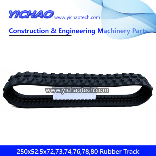 High Quality All Size Excavator Rubber Track 250X52.5X72,250X52.5X73,250X52.5X74,250X52.5X76,250X52.5X78,250X52.5X80 for Hitachi EX15/EX18/EX21/EX22/FH22/ZX25 Crawler Excavator 