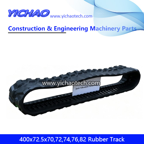 400x72.5x70,400x72.5x72,400x72.5x74,400x72.5x76,400x72.5x82 Mini Bulldozer/Excavator/Loader Rubber Track for NS45,FX040,ZX40U,PC40/PC45/PC55,R55/R60,XE60 Construction Machine 